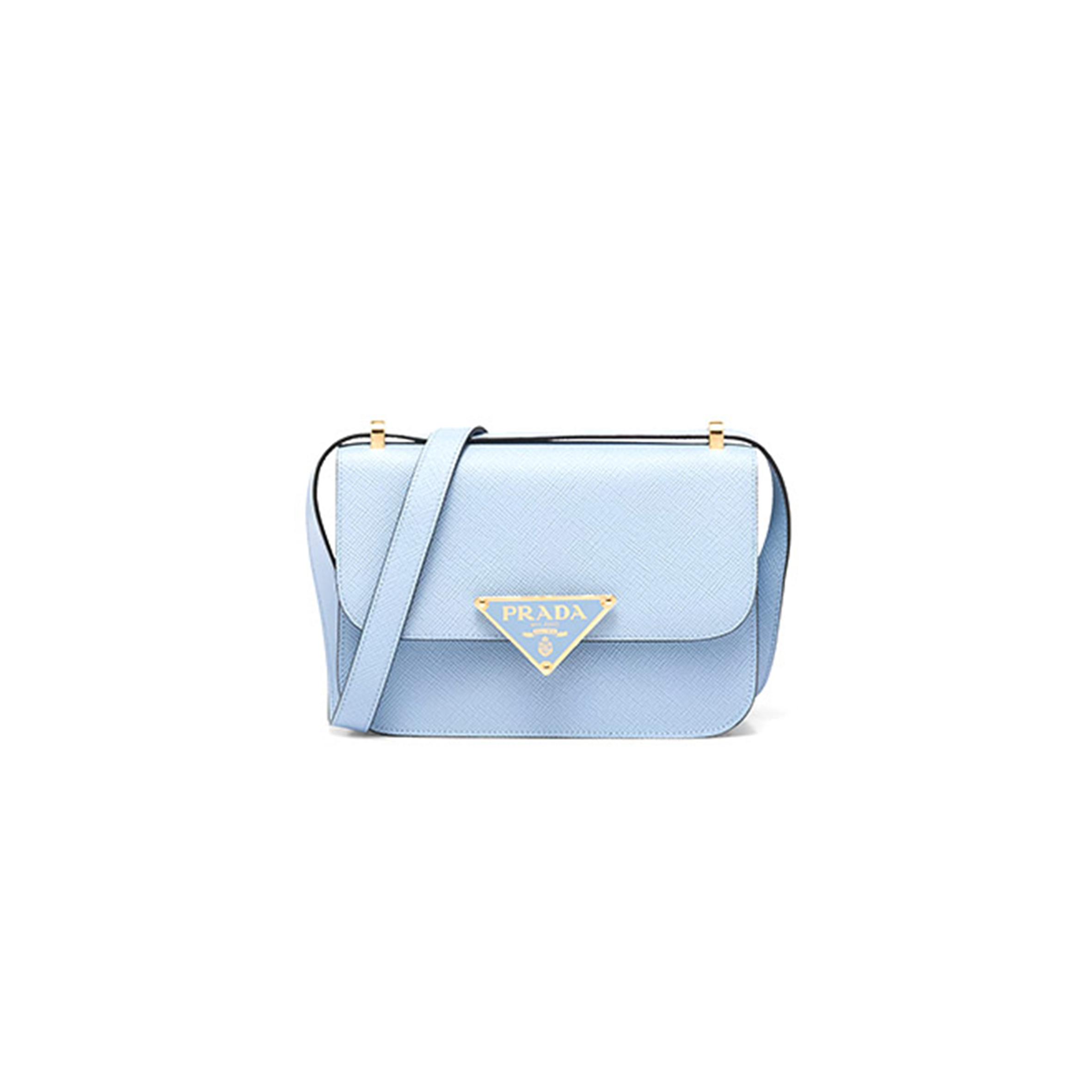 Pra*a saffiano leather flap shoulder bag 1bd320 (22*15*6cm)